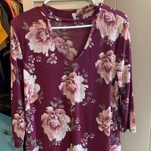 Floral cut out top